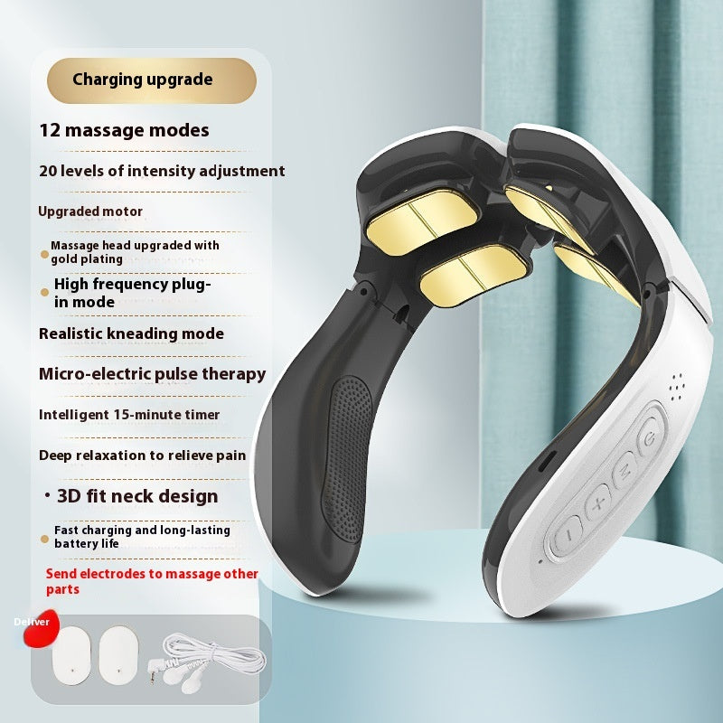 youbuyforme 3D Fit Neck Massager with 12 Modes and Micro-Electric Pulse Therapy for Deep Relaxation