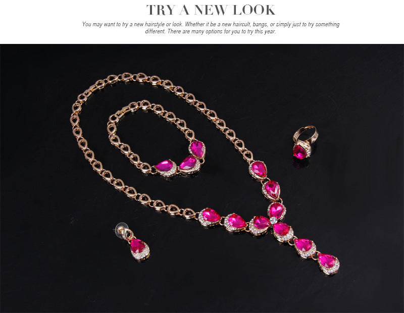 Gemstone Elegant Fashionable Four Piece Set