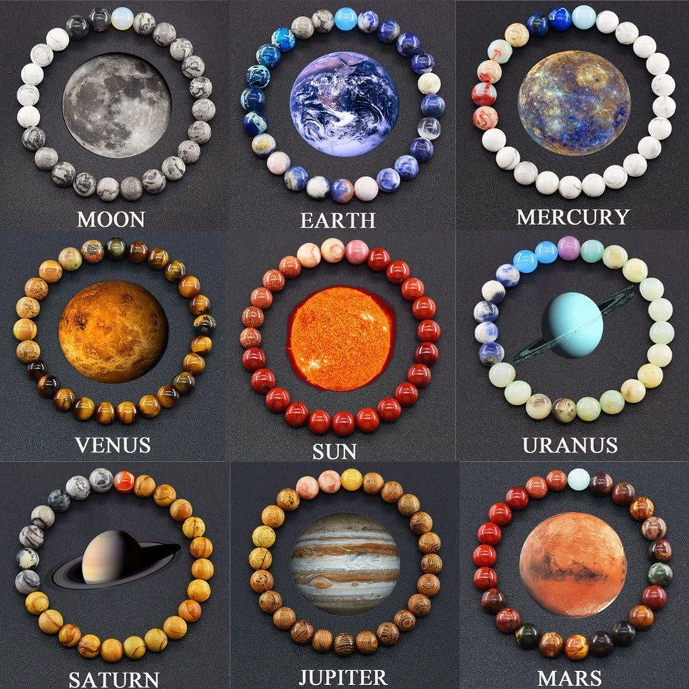 Fashion Jewelry 10 Mm Stone Universe Energy Beads Bracelet