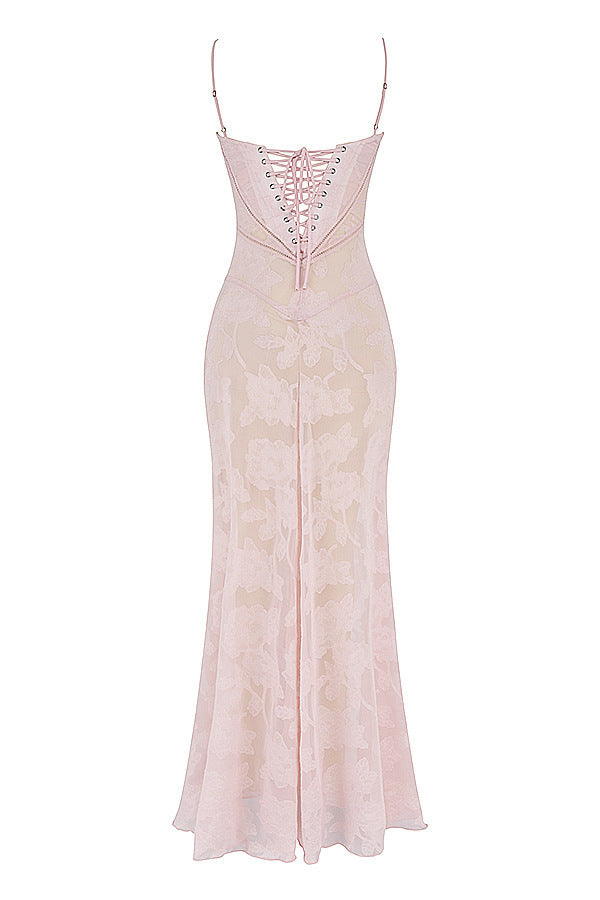 Sexy Flowers Lace Suspender Dress