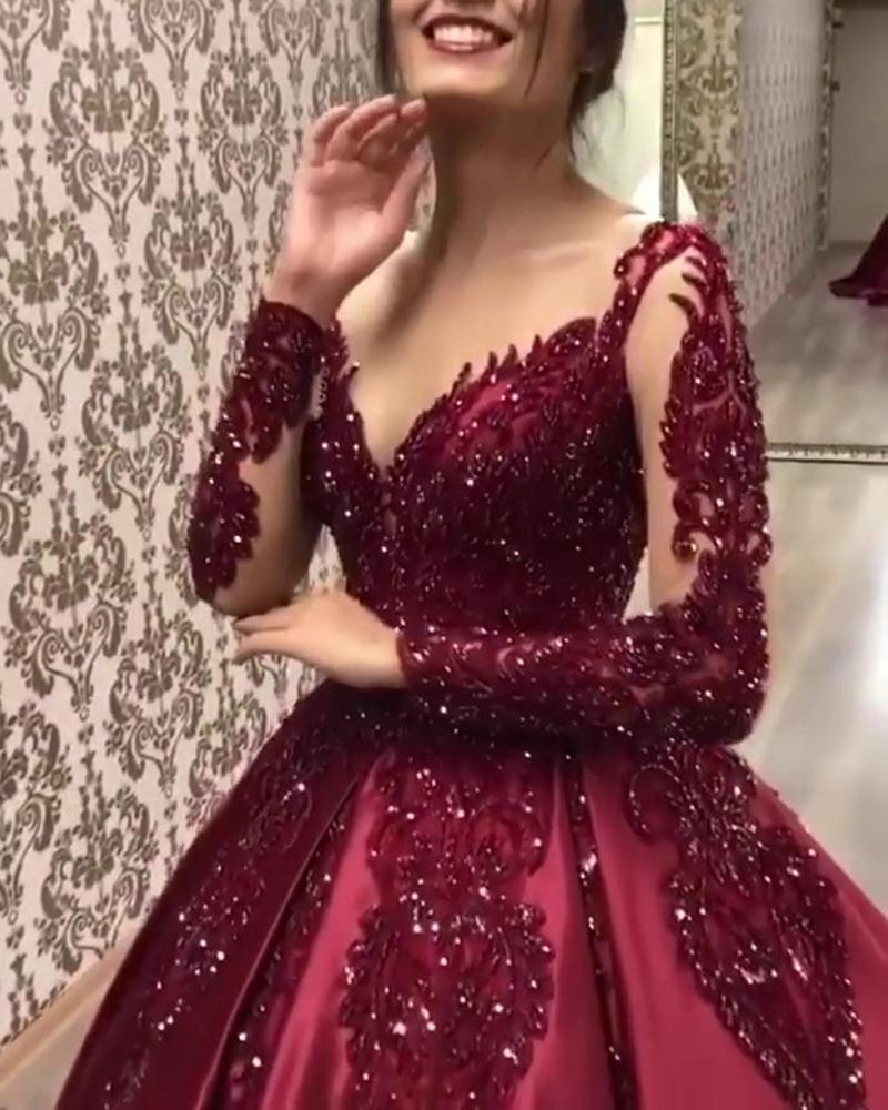 Big Swing Long Dress Tailing Banquet Evening Dress
