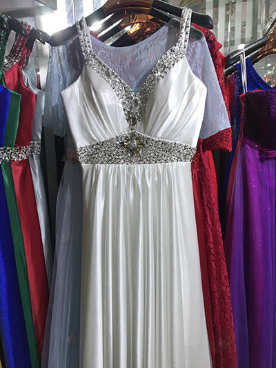 A-Line Elegant Gowns Long Evening Dress
