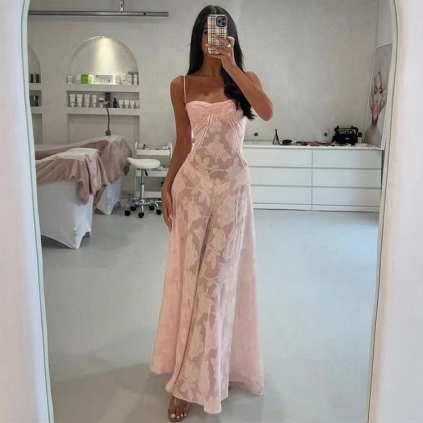Sexy Flowers Lace Suspender Dress