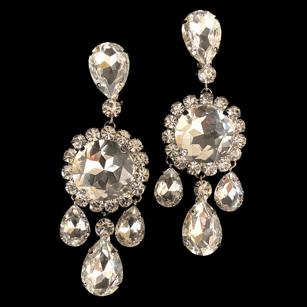 Rhinestone Pendant Necklace Set Fashion