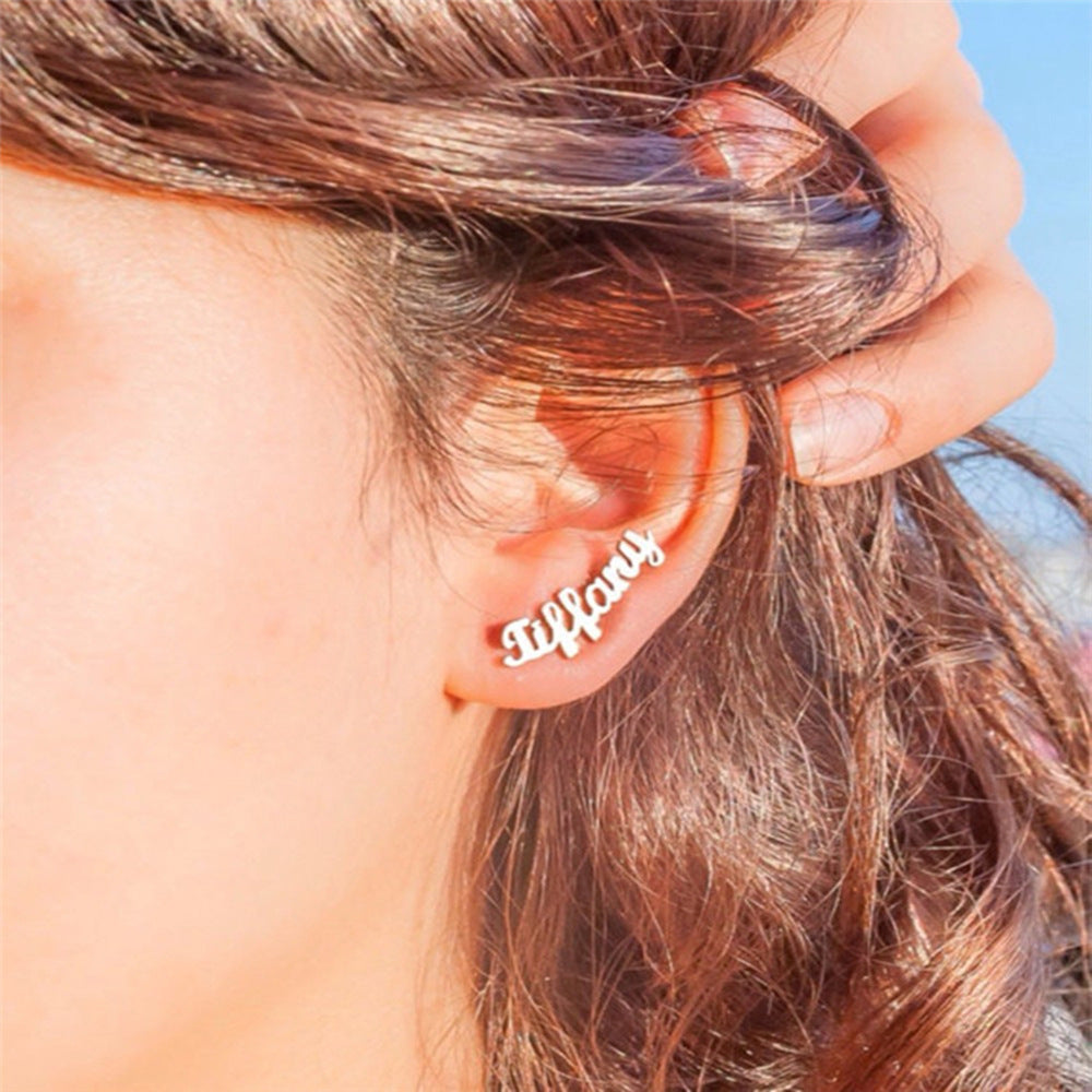 Personalization Customize Alloy Earrings With Name