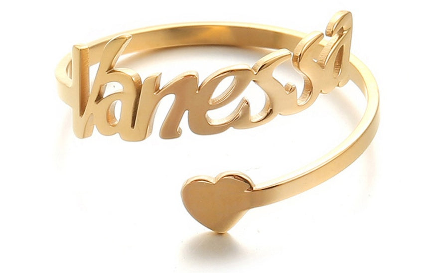 Customized Titanium Steel Name Ring