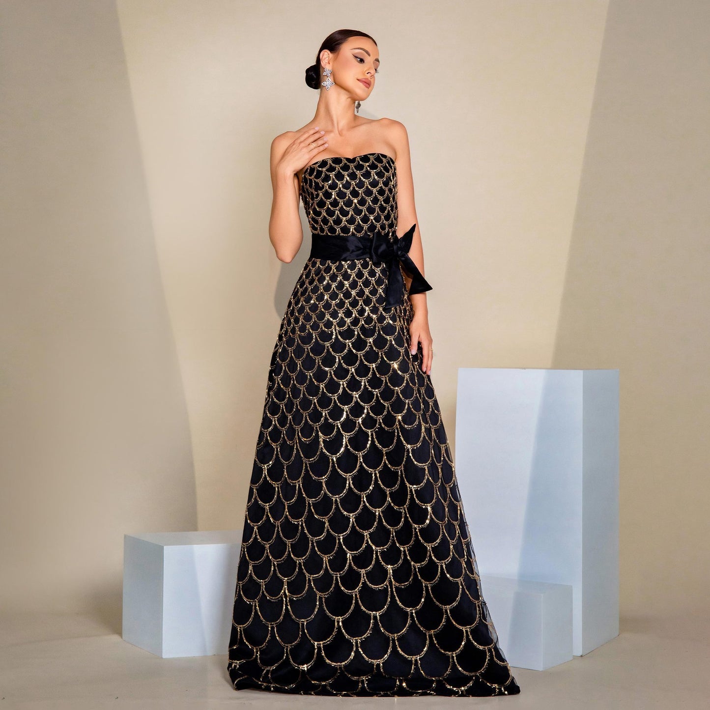 Swing Sequined Evening Dress