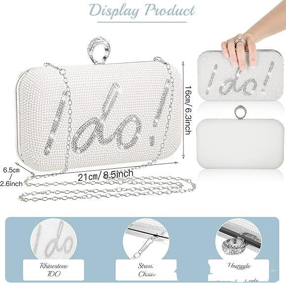 I Do White Clutch Bag