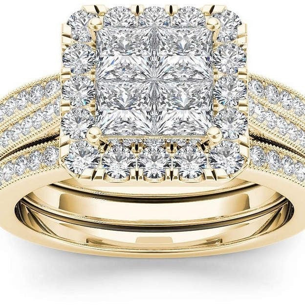 Gold-plated Inlaid Zircon Ring