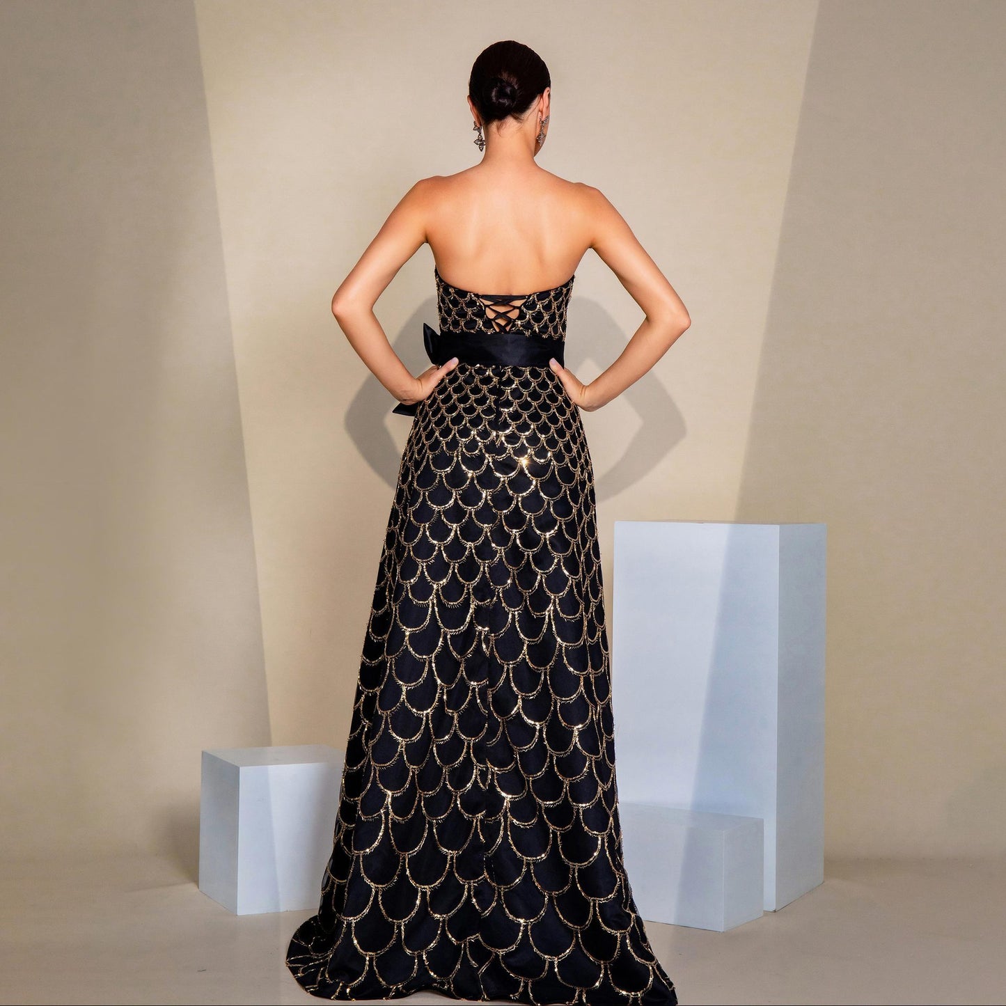 Swing Sequined Evening Dress