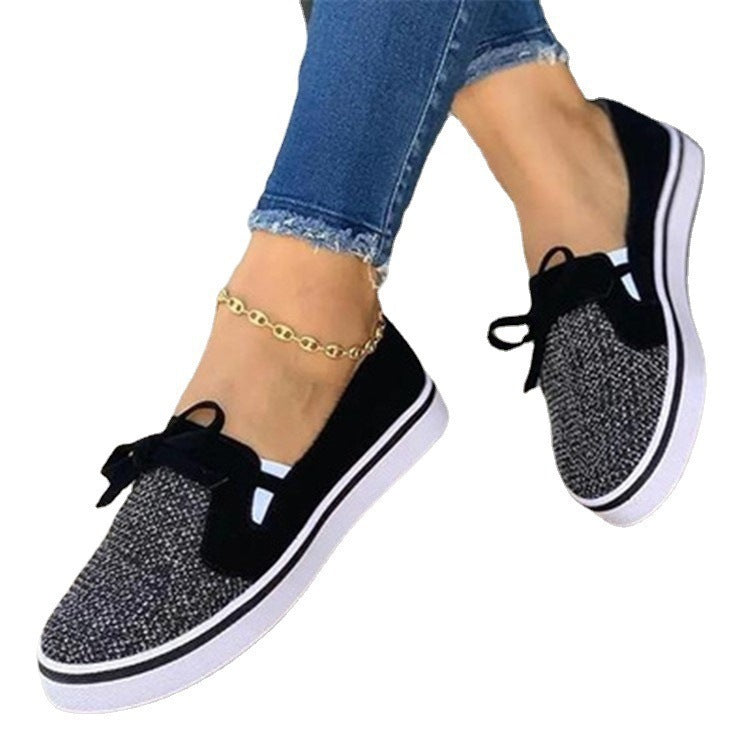 Lace-up Canvas Flat Shoes For Women