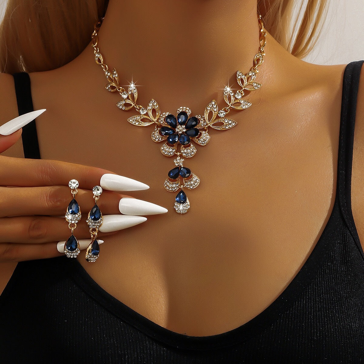 Luxury Fashion Water Drop Flower Set