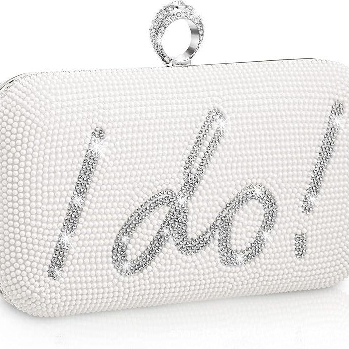 I Do White Clutch Bag