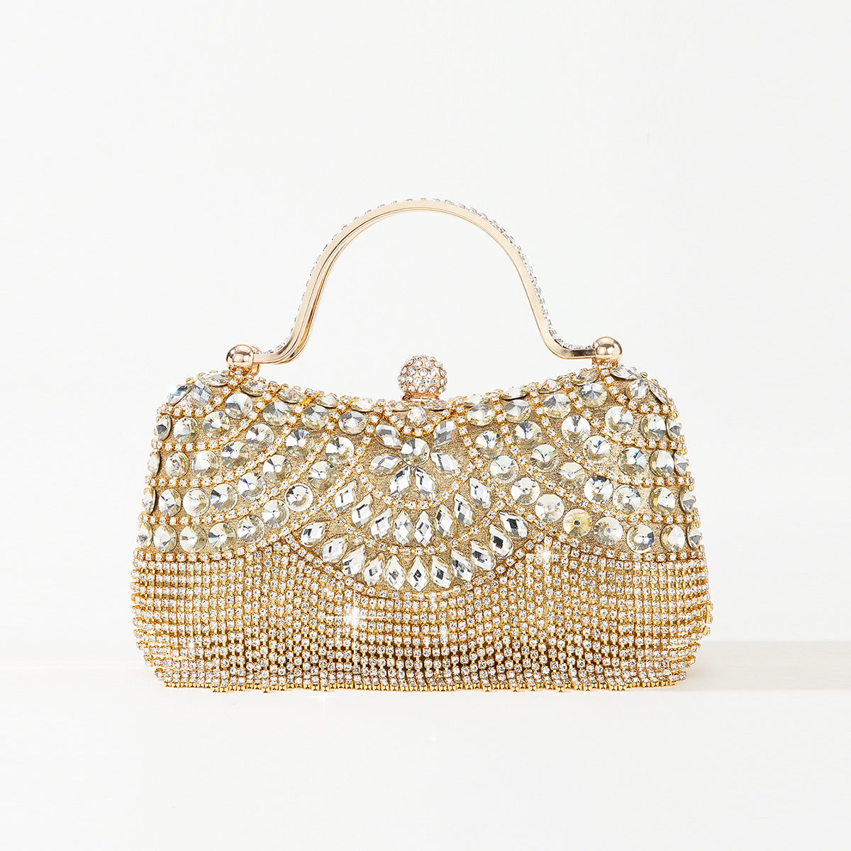 Rhinestone Tassel Portable Chain Clutch