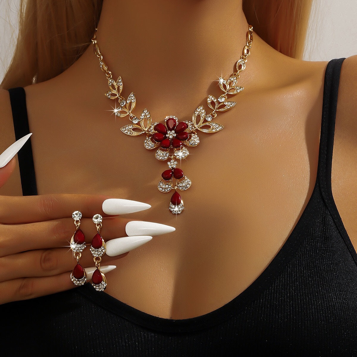 Luxury Fashion Water Drop Flower Set