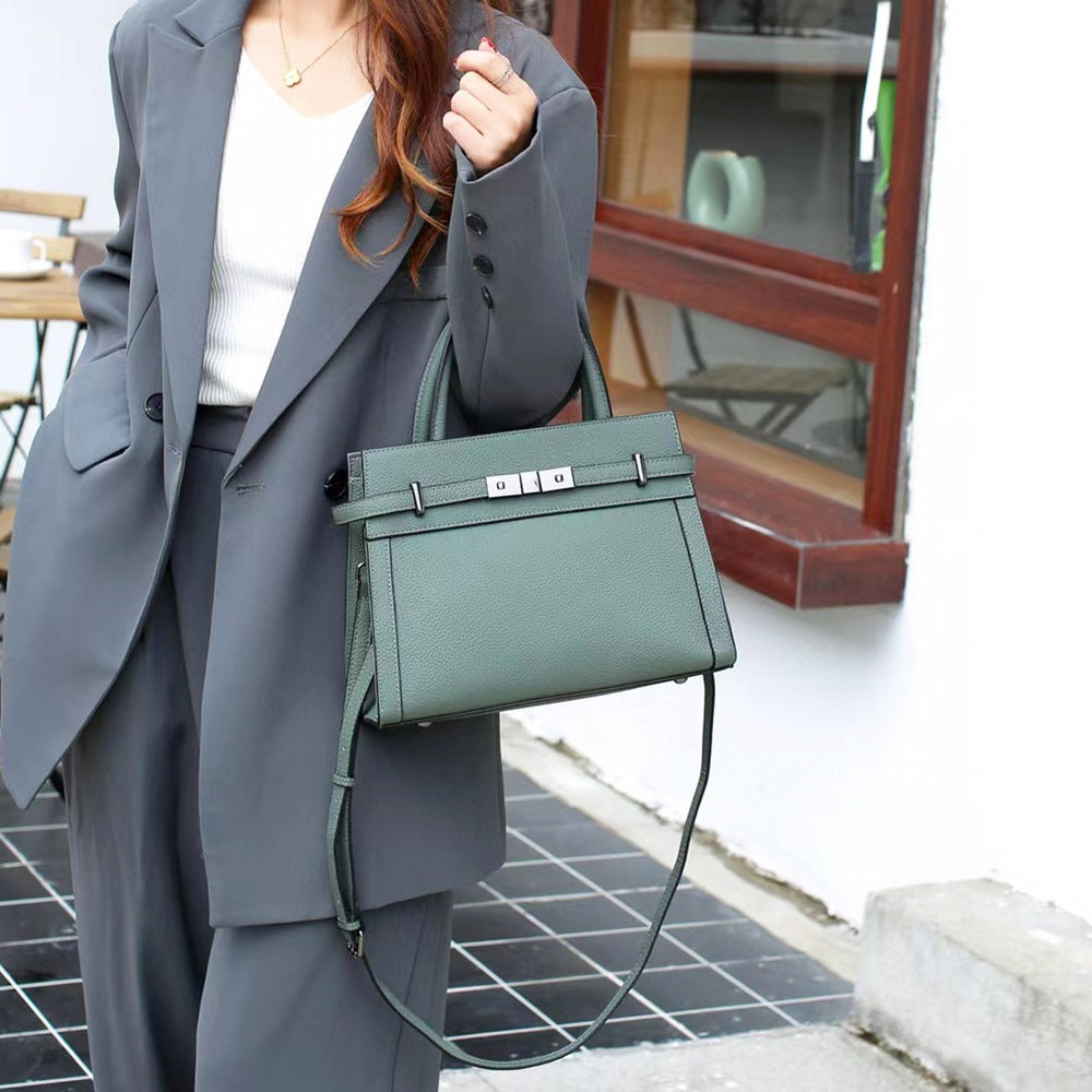 High-Grade Small Square Genuine Leather Shoulder Bag