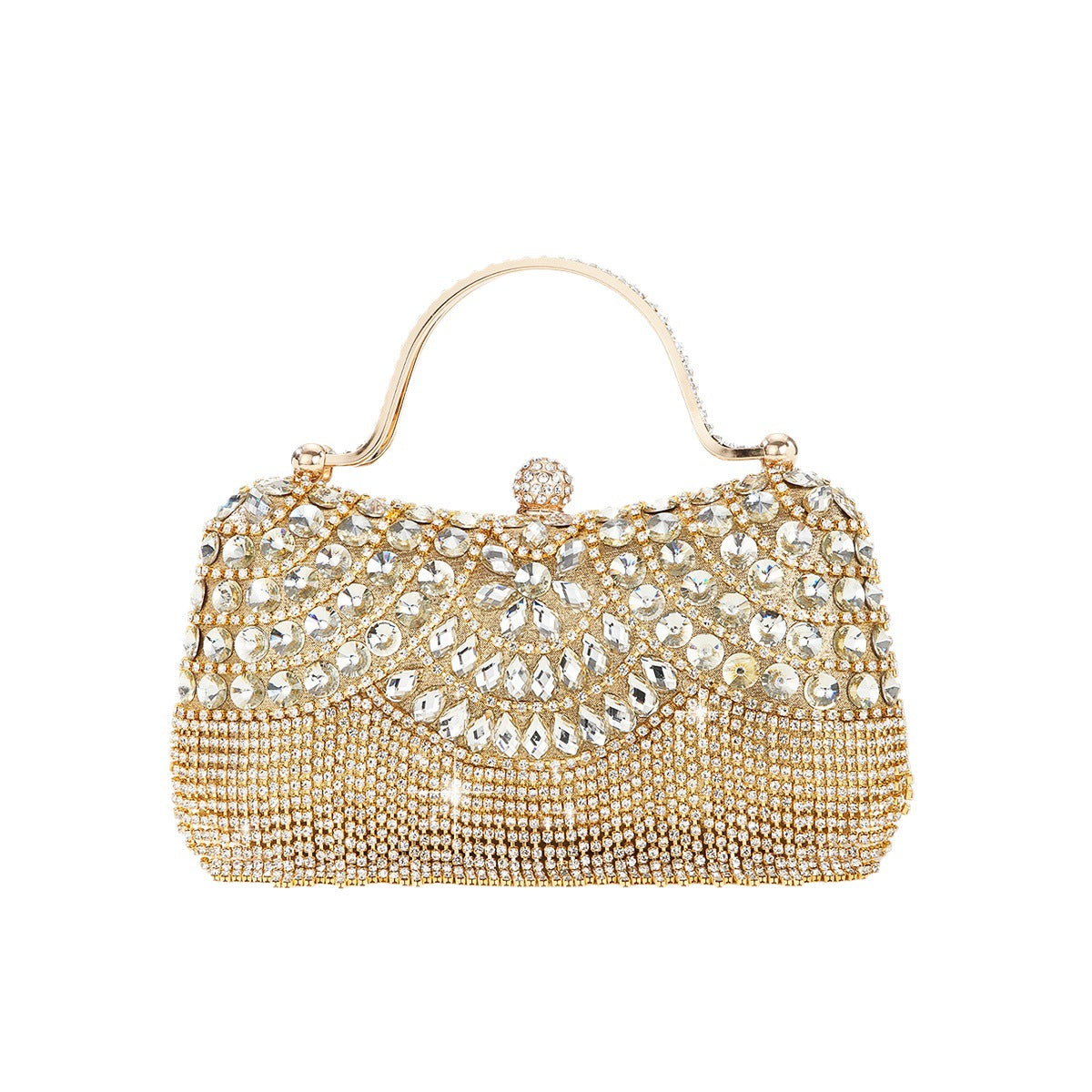 Rhinestone Tassel Portable Chain Clutch