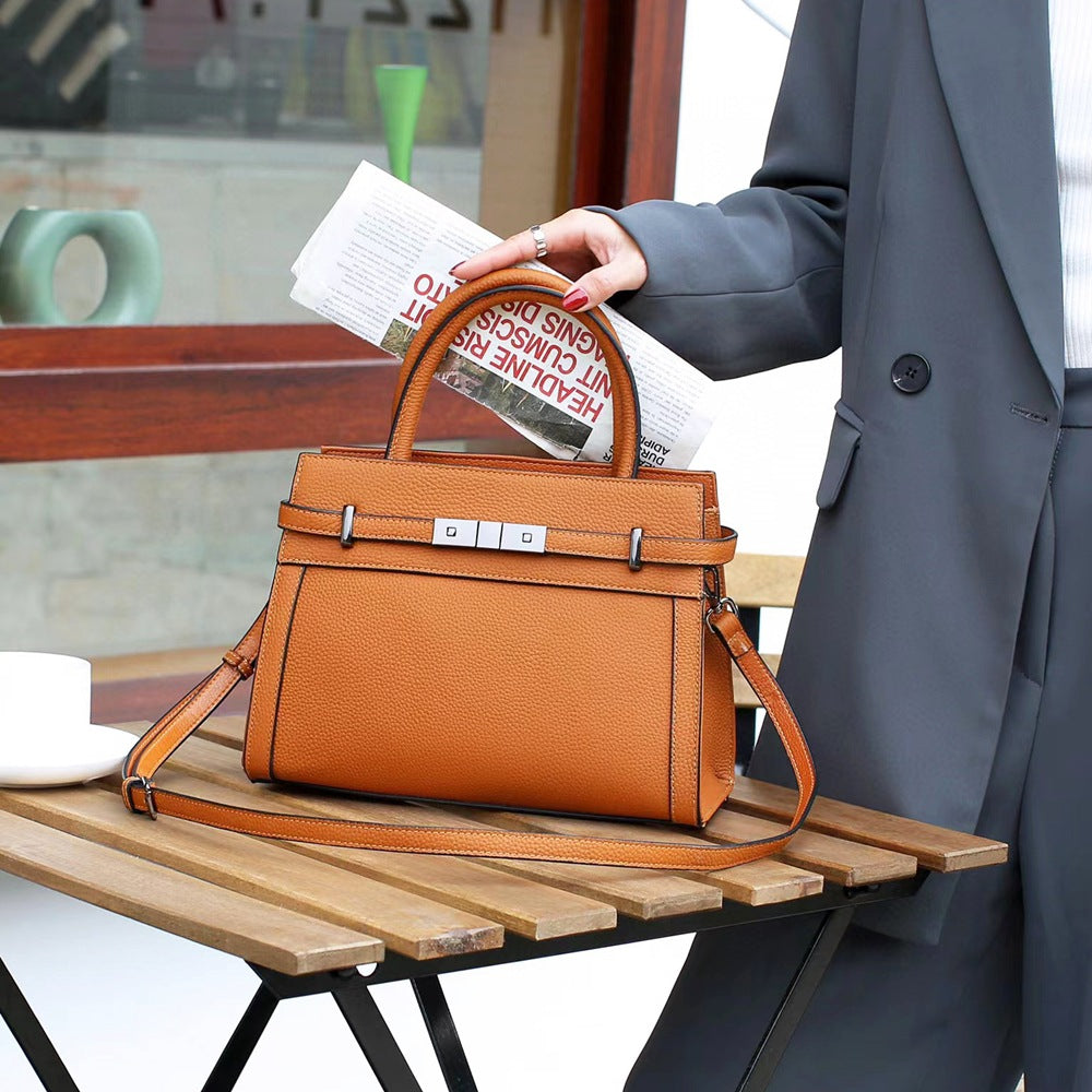 High-Grade Small Square Genuine Leather Shoulder Bag