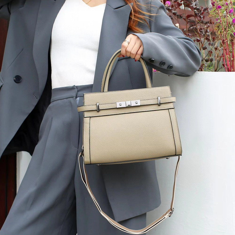 High-Grade Small Square Genuine Leather Shoulder Bag
