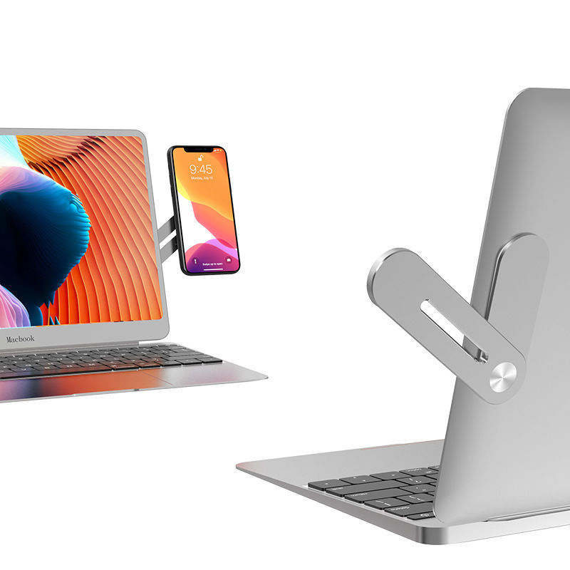 Adjustable flat expansion bracket for laptops and smartphones providing versatile support