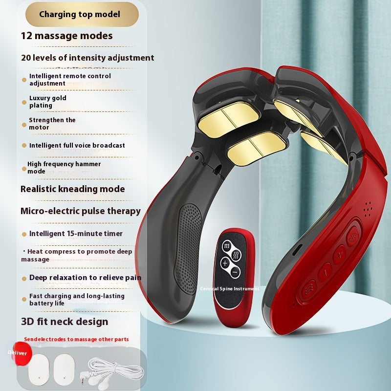 Youbuyforme 3D Neck Massager with Realistic Kneading and 12 Modes for Deep Relaxation