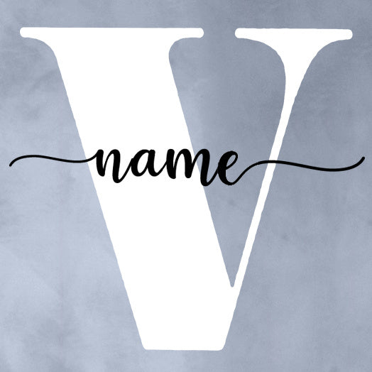 Custom baby name bodysuit featuring a stylish letter design customizable with any name