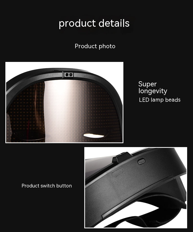 DIY customizable party mask featuring LED lamp beads and a convenient switch button