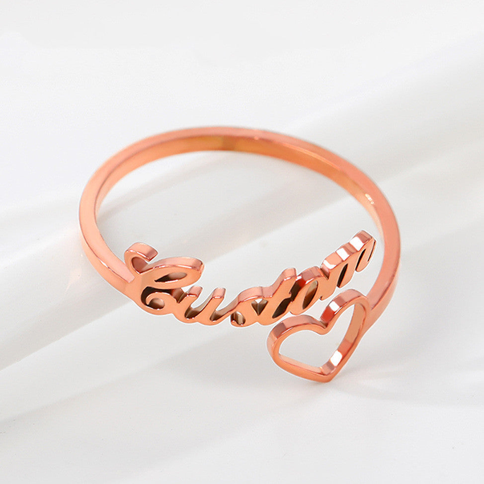 Customized Titanium Steel Name Ring