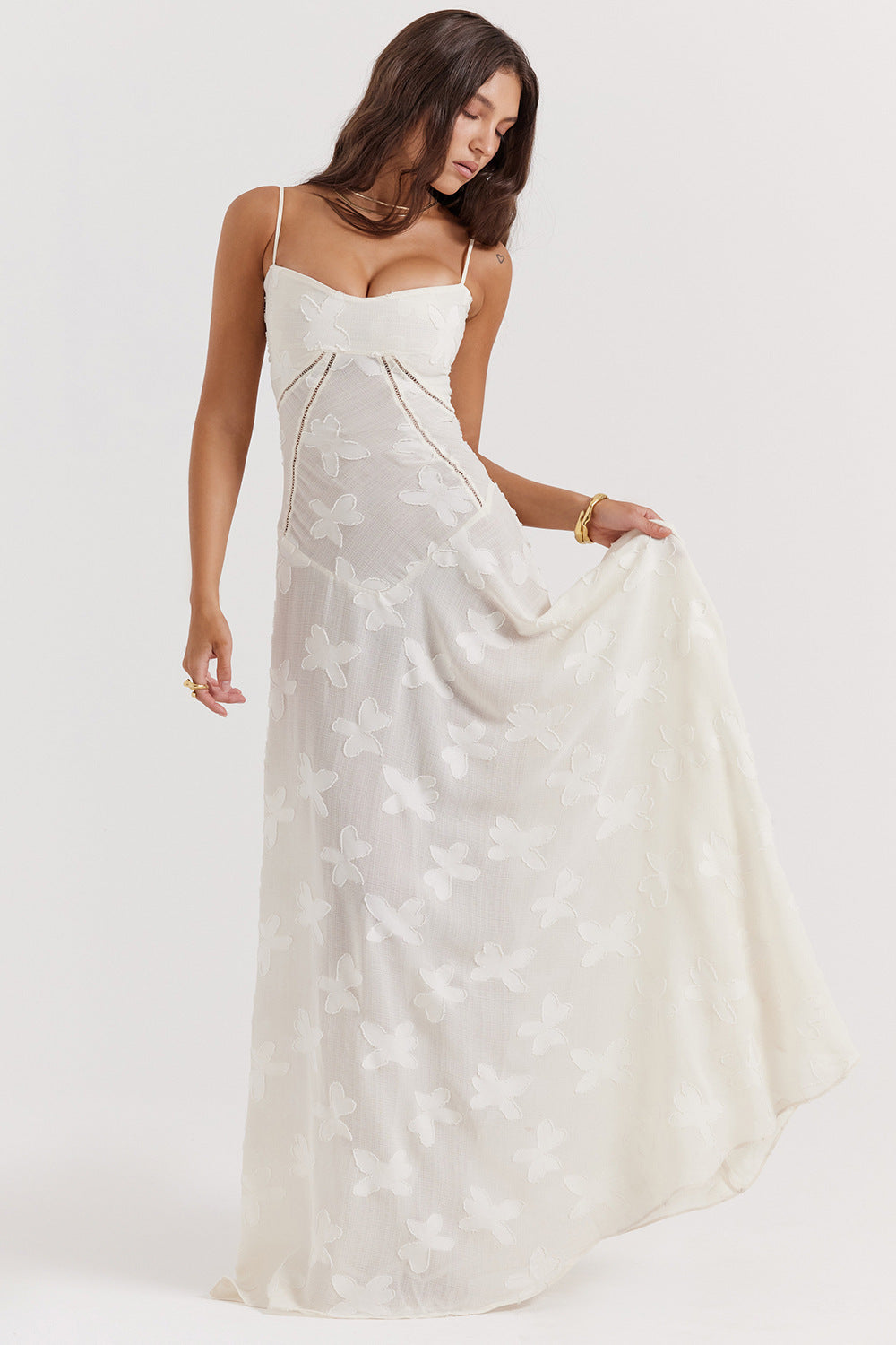 Sexy Flowers Lace Suspender Dress