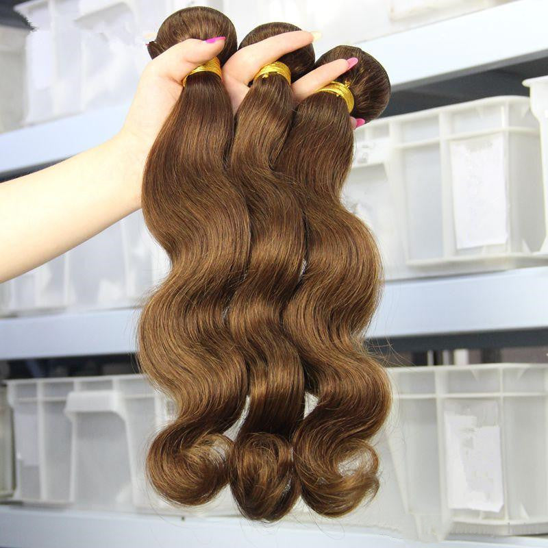 Real human hair extensions in dark brown, showcasing beautiful waves for a natural look
